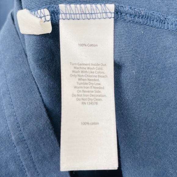 Vineyard Vines Long Sleeve Logo Tee Size Small Muted Navy Blue, Nautical  - Picture 7 of 7